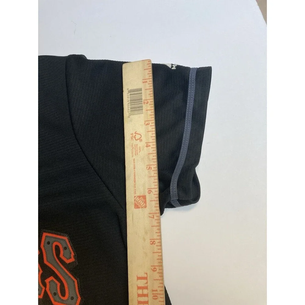 Majestic Cool Base IronPigs Button-Front Baseball Jersey Black/Gray/Orange L